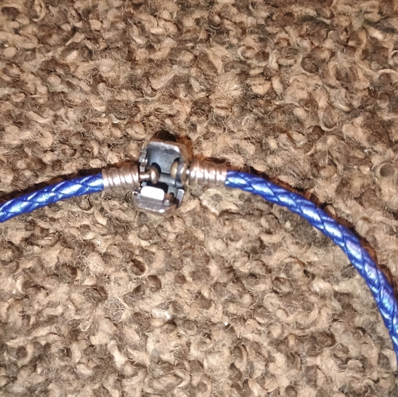 Pandora Braided Leather Blue (Stamped ALE S925) - Picture 6 of 8
